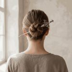 Vintage Silver Sword Hair Stick with Crown Filigree Top
